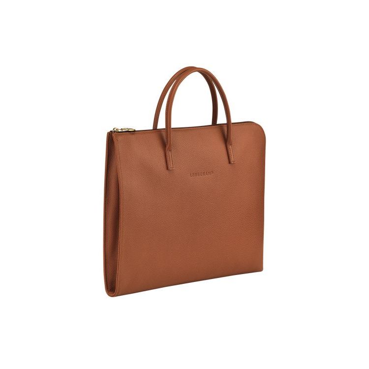 Porte-Documents Longchamp Briefcase S Caramel Cuir Marron | 24698-CIZQ