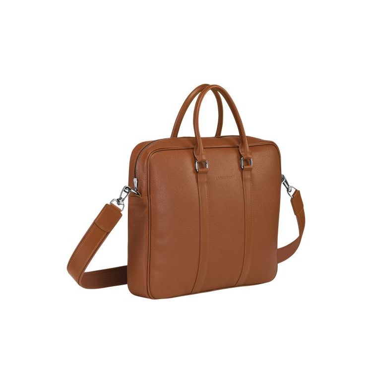 Porte-Documents Longchamp Briefcase S Caramel Cuir Marron | 79015-LUJI