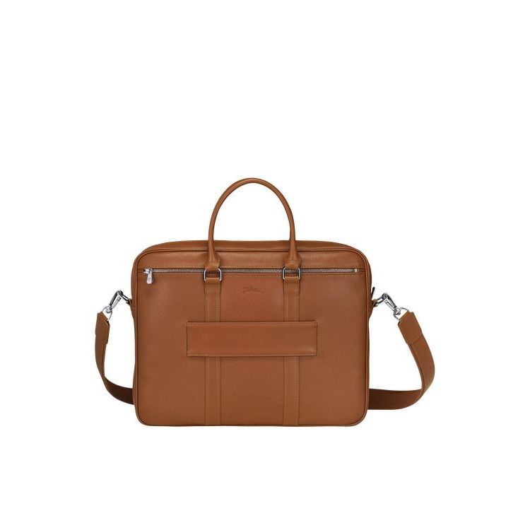 Porte-Documents Longchamp Briefcase S Caramel Cuir Marron | 79015-LUJI