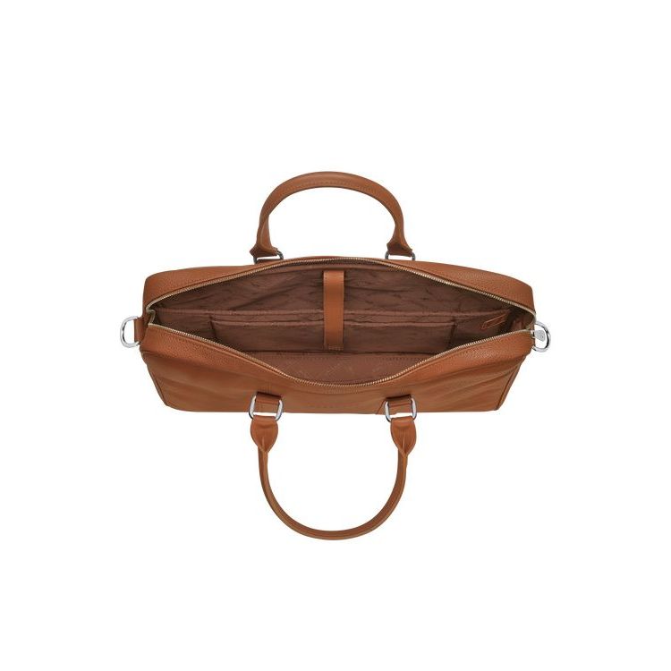 Porte-Documents Longchamp Briefcase S Caramel Cuir Marron | 79015-LUJI