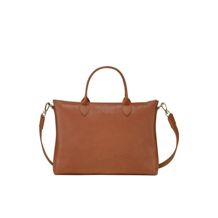 Porte-Documents Longchamp Briefcase S Caramel Cuir Marron | 82513-EHCR