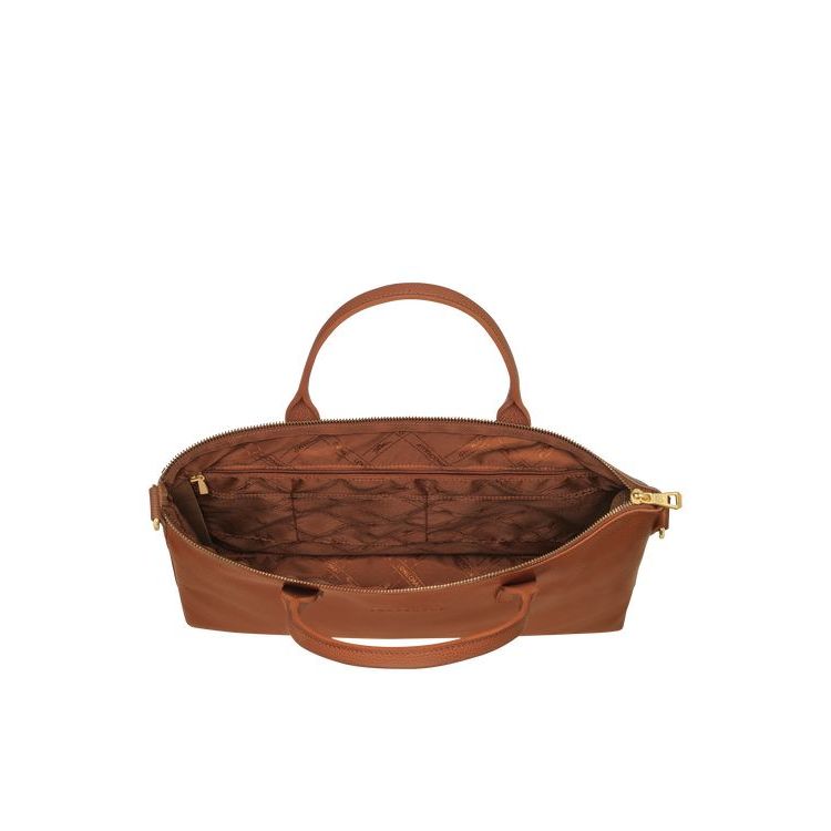 Porte-Documents Longchamp Briefcase S Caramel Cuir Marron | 82513-EHCR