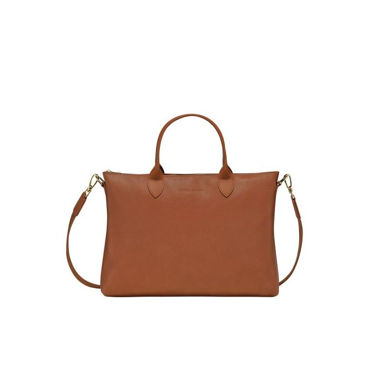 Porte-Documents Longchamp Briefcase S Caramel Cuir Marron | 82513-EHCR