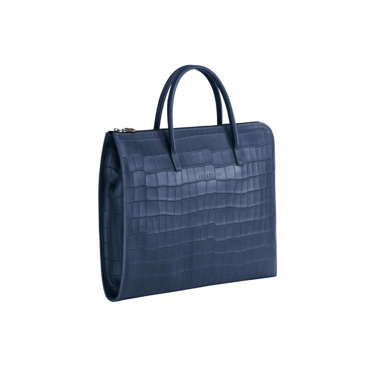 Porte-Documents Longchamp Briefcase S Cuir Bleu Marine | 41906-WEGO