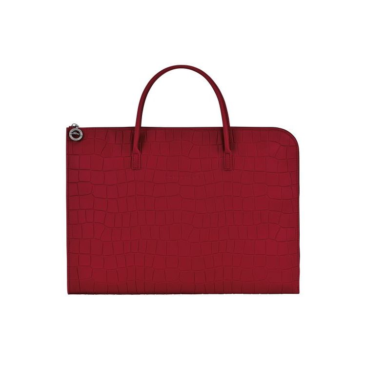 Porte-Documents Longchamp Briefcase S Cuir Rouge | 49261-LSKZ