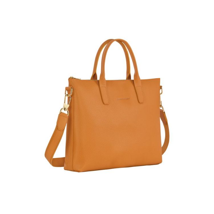 Porte-Documents Longchamp Briefcase S Saffron Cuir Orange | 03175-TSYZ