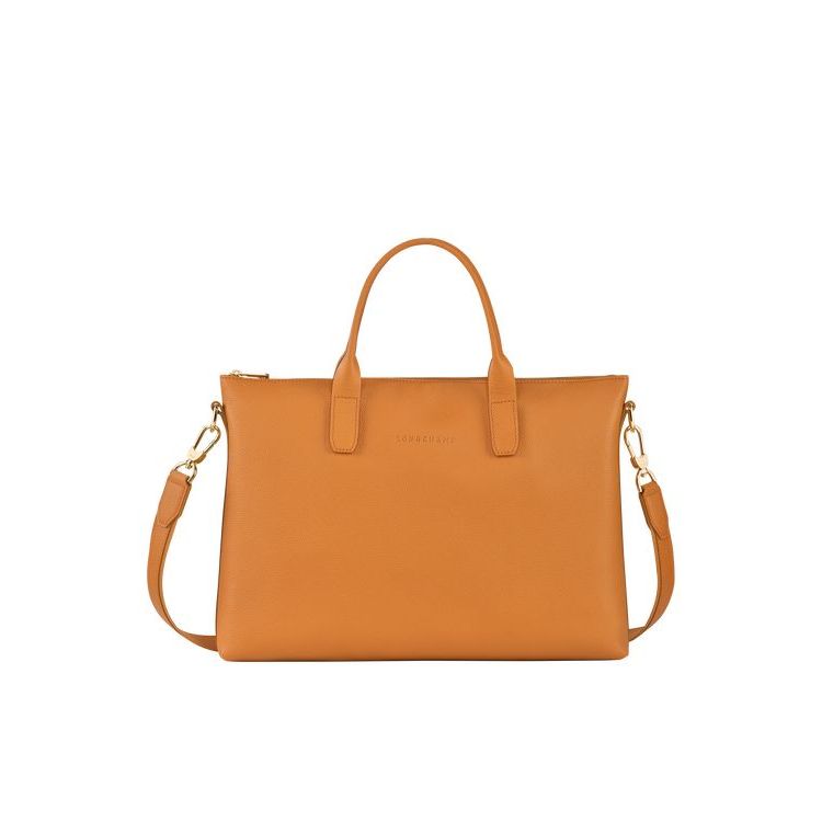 Porte-Documents Longchamp Briefcase S Saffron Cuir Orange | 03175-TSYZ