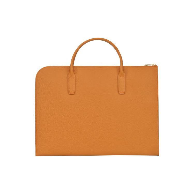 Porte-Documents Longchamp Briefcase S Saffron Cuir Orange | 09538-OEBF