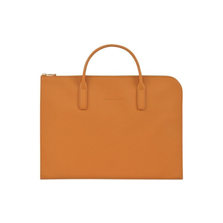 Porte-Documents Longchamp Briefcase S Saffron Cuir Orange | 09538-OEBF