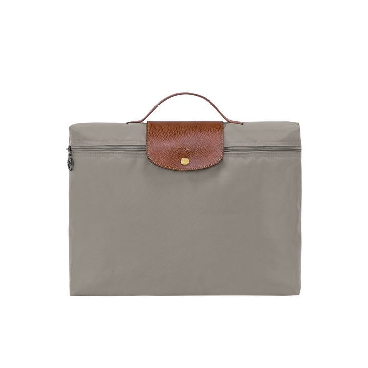 Porte-Documents Longchamp Briefcase S Turtledove Recycled canvas Grise | 81376-TXRN