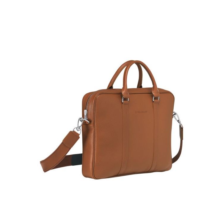 Porte-Documents Longchamp Briefcase Xs Caramel Cuir Marron | 27986-ZOWF