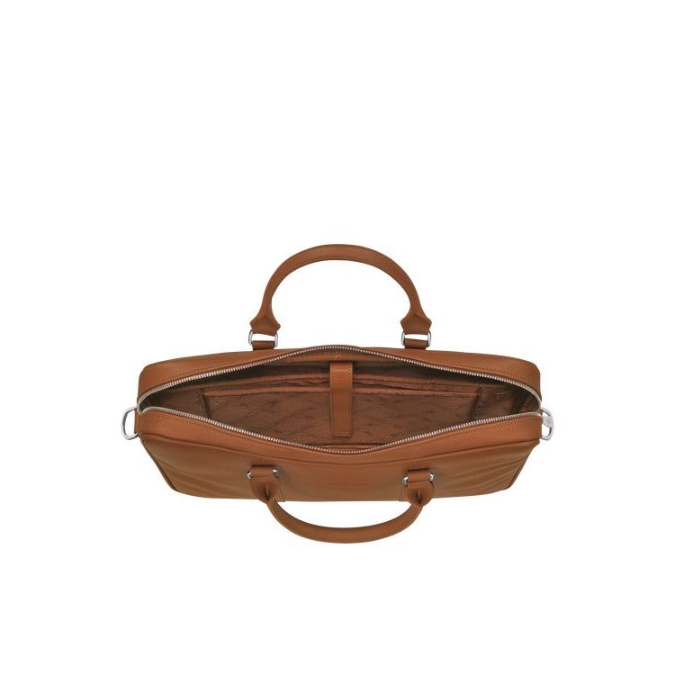 Porte-Documents Longchamp Briefcase Xs Caramel Cuir Marron | 27986-ZOWF