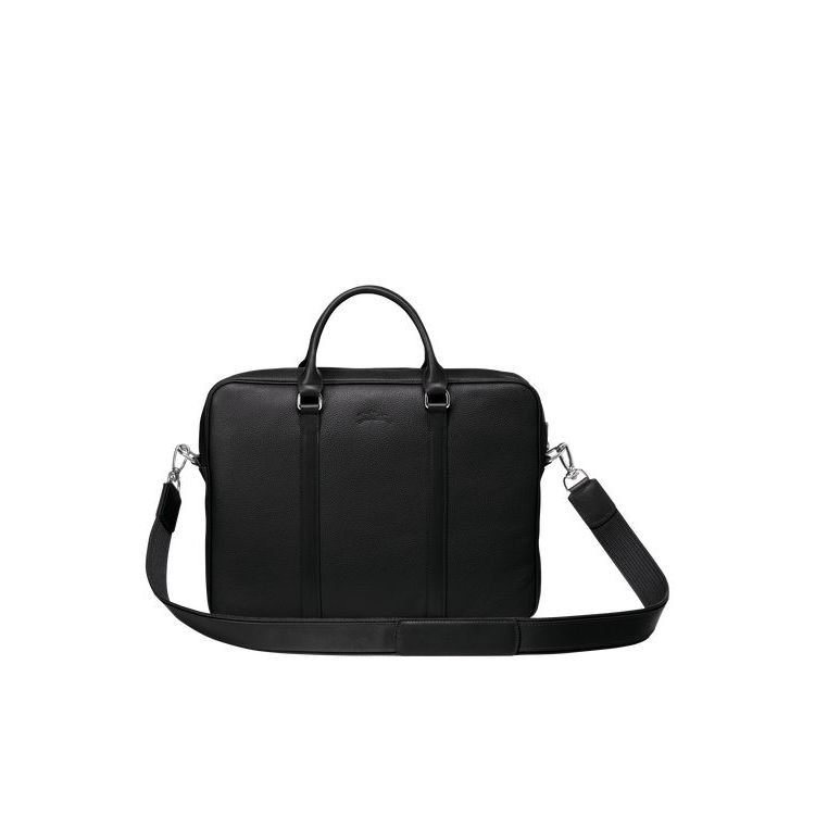 Porte-Documents Longchamp Briefcase Xs Cuir Noir | 43168-JQZR