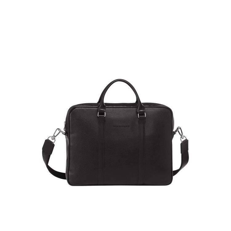 Porte-Documents Longchamp Briefcase Xs Cuir Noir | 43168-JQZR