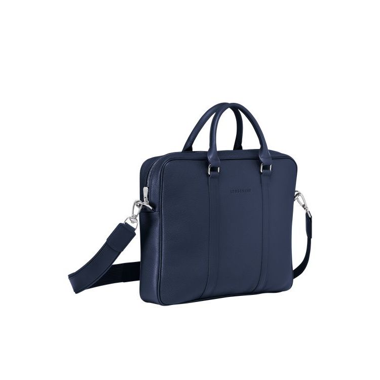 Porte-Documents Longchamp Briefcase Xs Cuir Bleu Marine | 52617-REFG