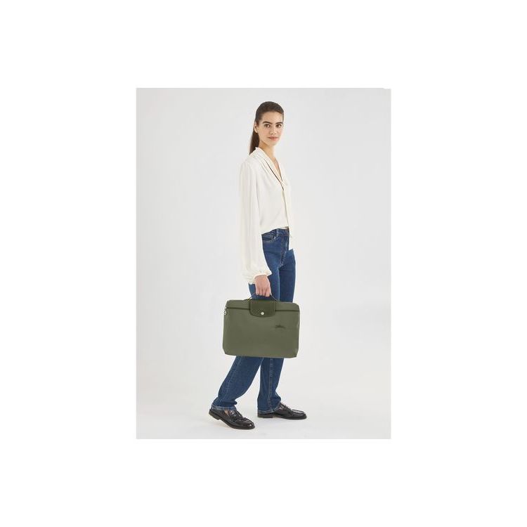 Porte-Documents Longchamp Folder Forest Recycled canvas Vert | 13657-NGIL