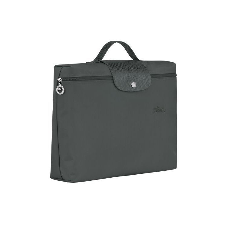 Porte-Documents Longchamp Folder Recycled canvas Grise Foncé | 98350-QWLD