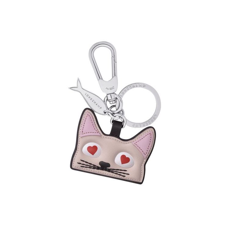 Porte-clés Longchamp Cat Ring Cuir Rose | 95746-DHGF