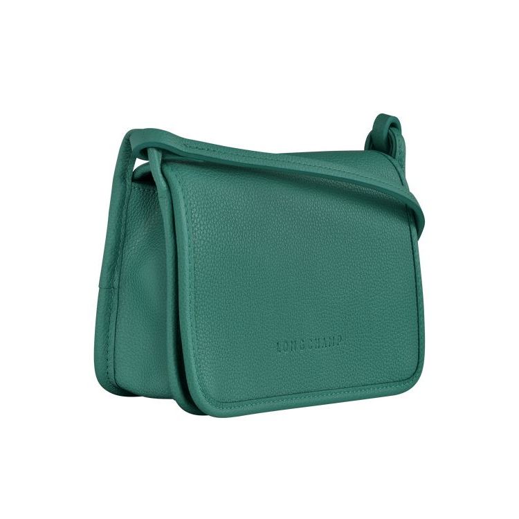 Portefeuille Zippé Longchamp On Cuir Grise Vert | 49835-FGOC