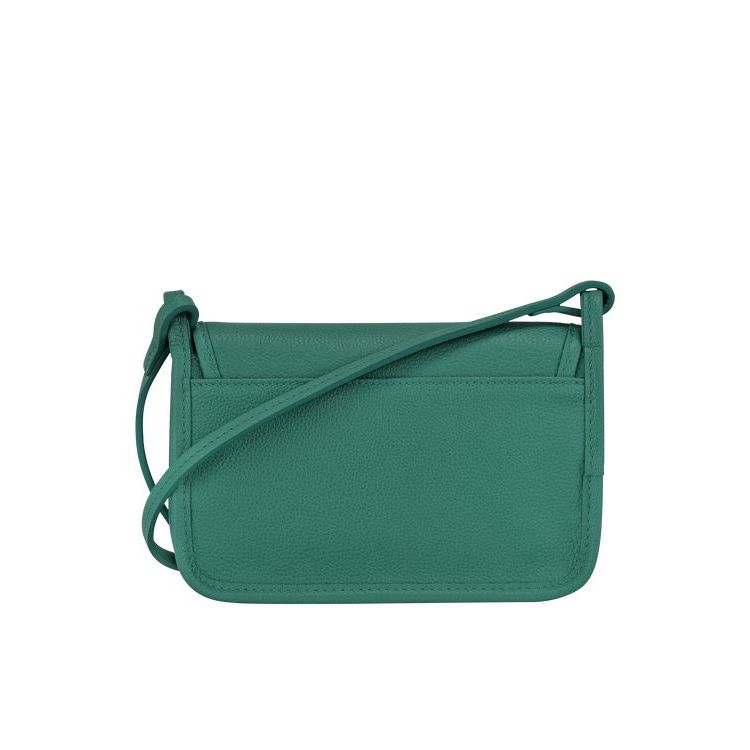 Portefeuille Zippé Longchamp On Cuir Grise Vert | 49835-FGOC