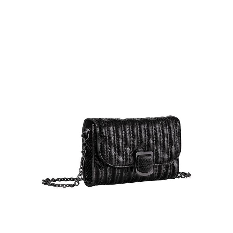 Portefeuille Zippé Longchamp On Cuir Noir | 21906-QYDJ