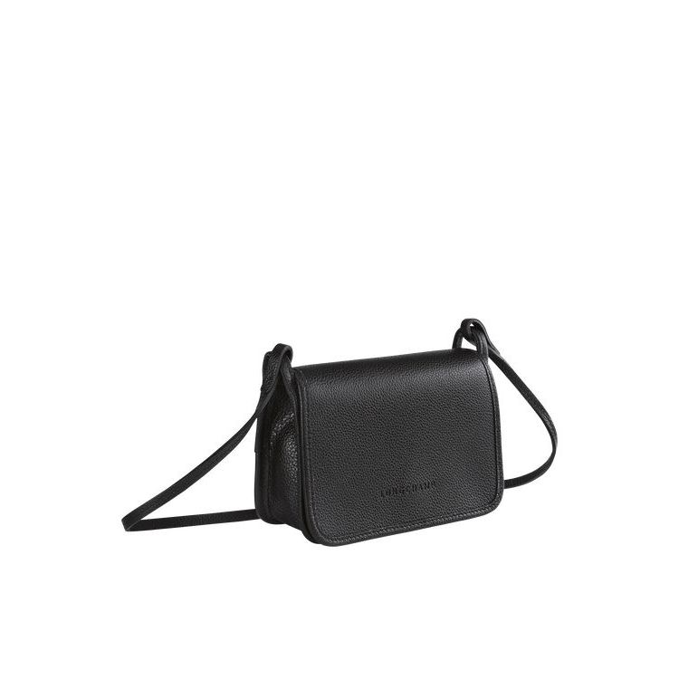 Portefeuille Zippé Longchamp On Cuir Noir | 48670-DZFO