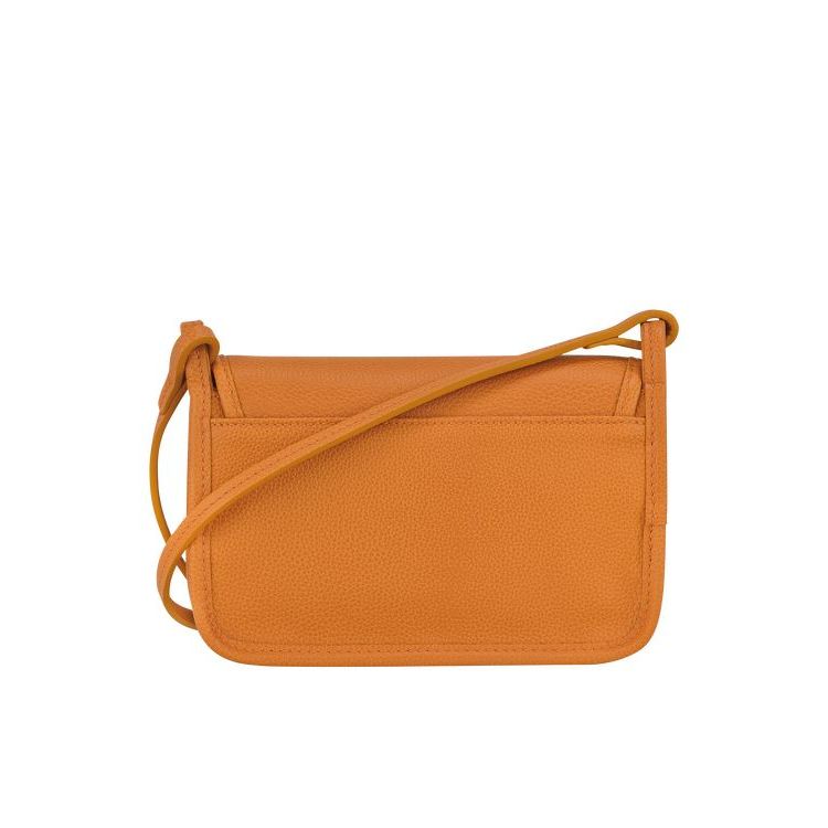 Portefeuille Zippé Longchamp On Saffron Cuir Orange | 78632-XCJY