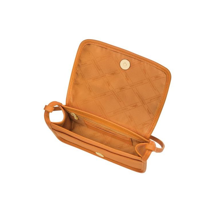 Portefeuille Zippé Longchamp On Saffron Cuir Orange | 78632-XCJY