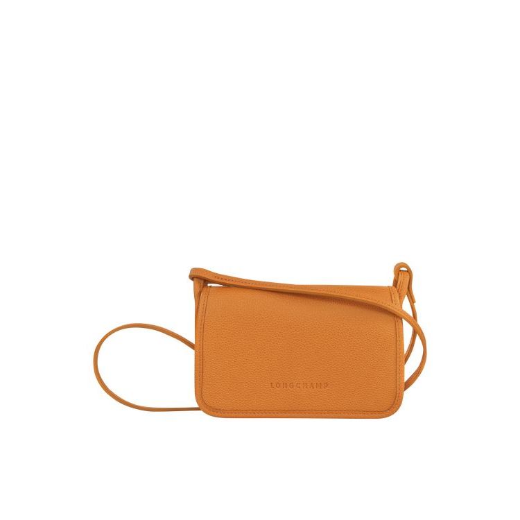 Portefeuille Zippé Longchamp On Saffron Cuir Orange | 78632-XCJY