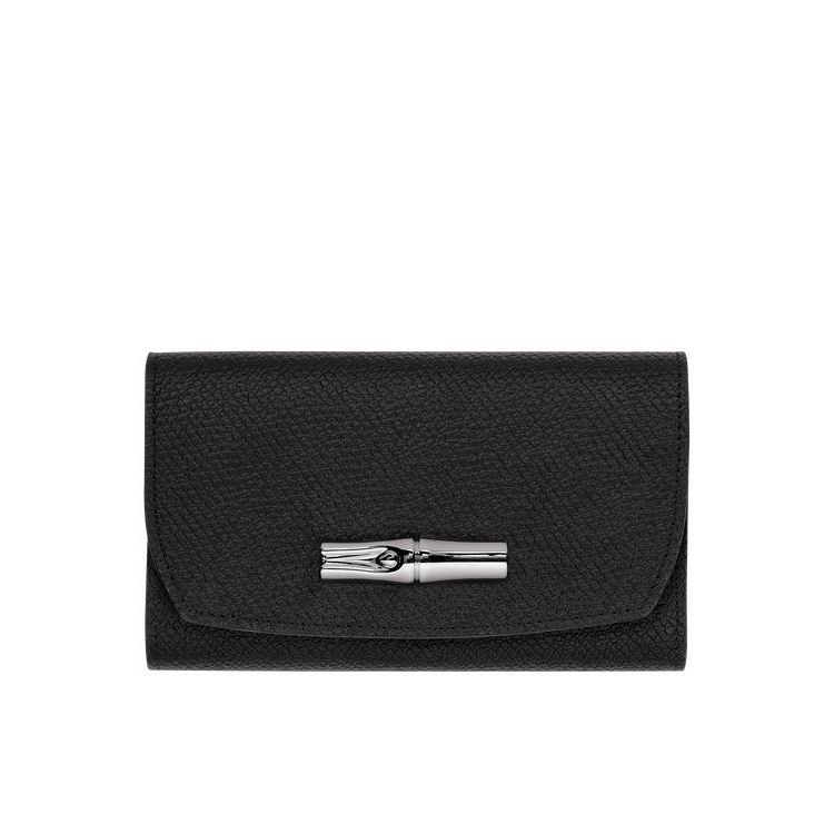 Portefeuilles Longchamp Cuir Noir | 60382-QLYG