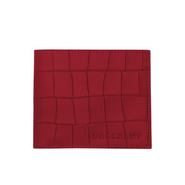 Portefeuilles Longchamp Cuir Rouge | 40216-KYAN