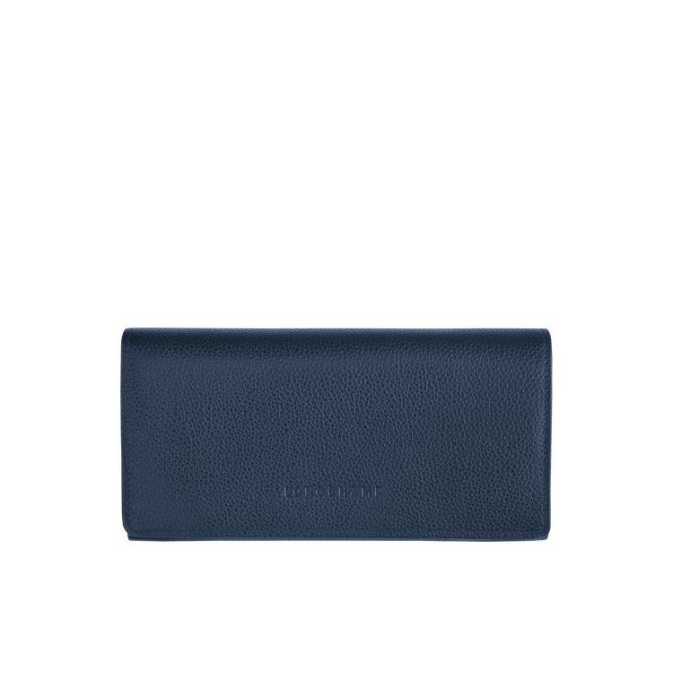 Portefeuilles Longchamp Long Continental Cuir Bleu Marine | 42873-FZIR