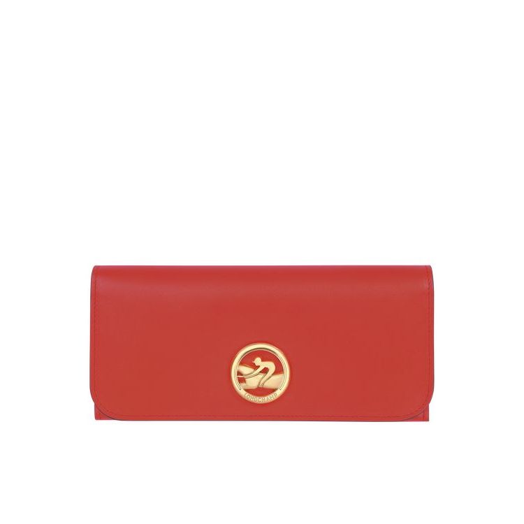 Portefeuilles Longchamp Long Continental Cuir Orange | 46731-ESKL