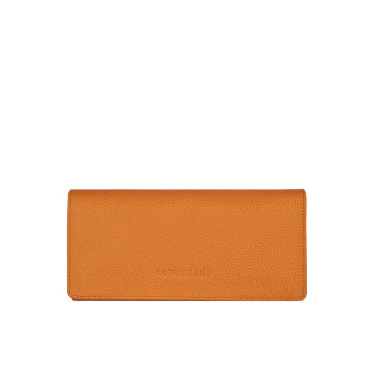 Portefeuilles Longchamp Long Continental Saffron Cuir Orange | 91620-IVQG