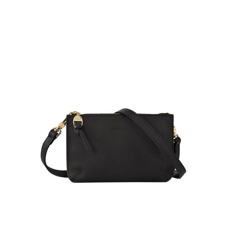 Portefeuilles Longchamp Pouch Cuir Noir | 87962-NMRP