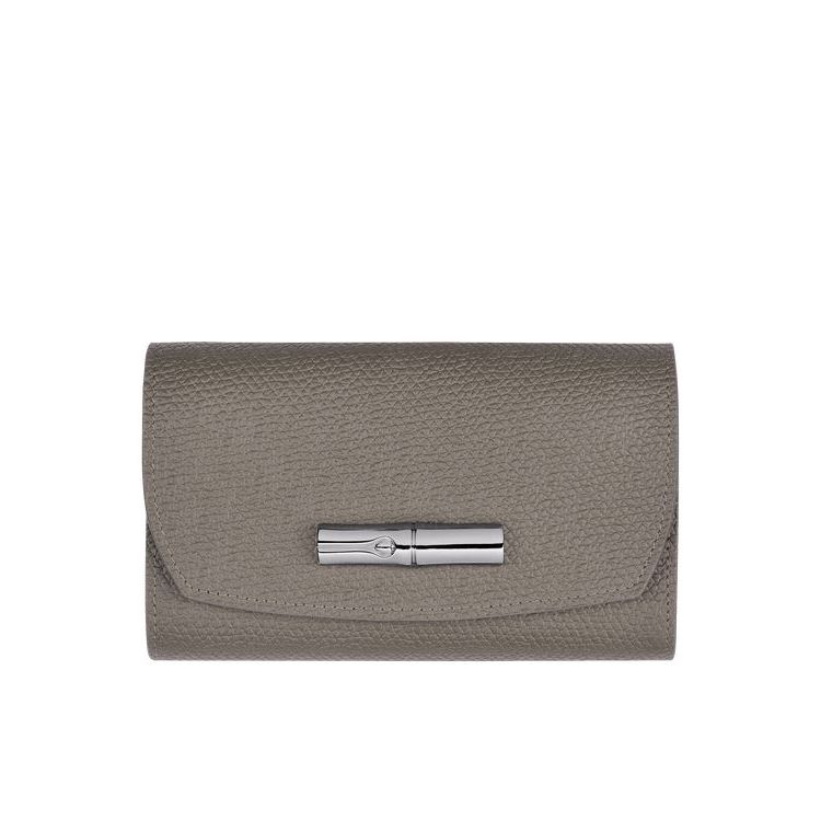 Portefeuilles Longchamp Turtledove Cuir Grise | 26081-YPHG