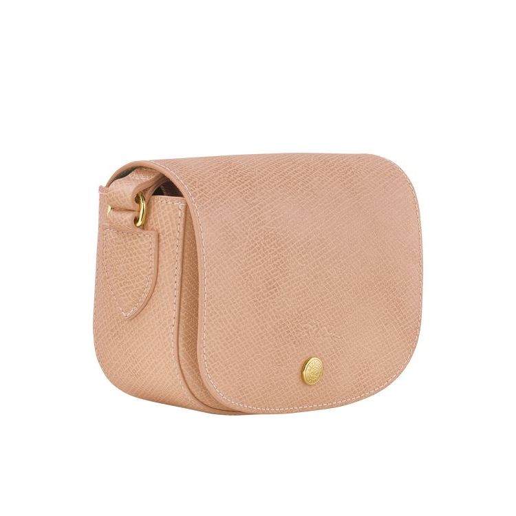 Sac Mini Longchamp Flowers Cuir Rose Clair | 06715-YRFH