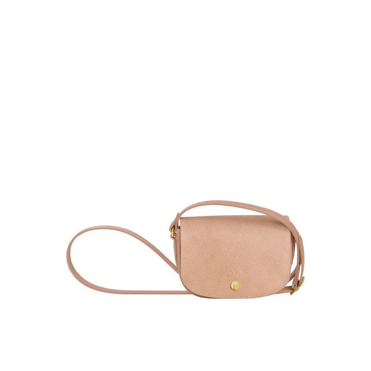 Sac Mini Longchamp Flowers Cuir Rose Clair | 06715-YRFH