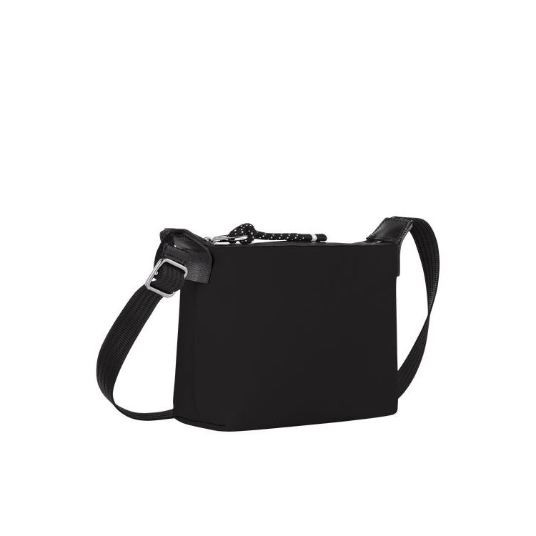 Sac Mini Longchamp Pouch Recycled canvas Noir | 62439-OXGJ