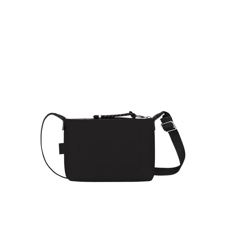 Sac Mini Longchamp Pouch Recycled canvas Noir | 62439-OXGJ