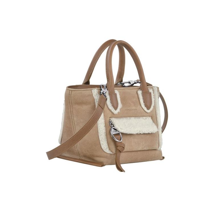 Sac Mini Longchamp S Cuir Beige | 79156-DYVS