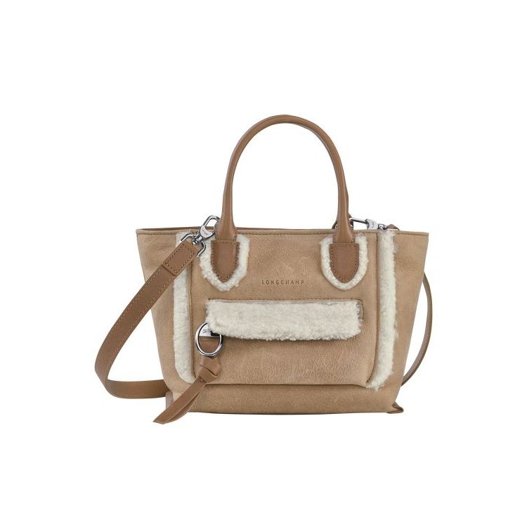 Sac Mini Longchamp S Cuir Beige | 79156-DYVS