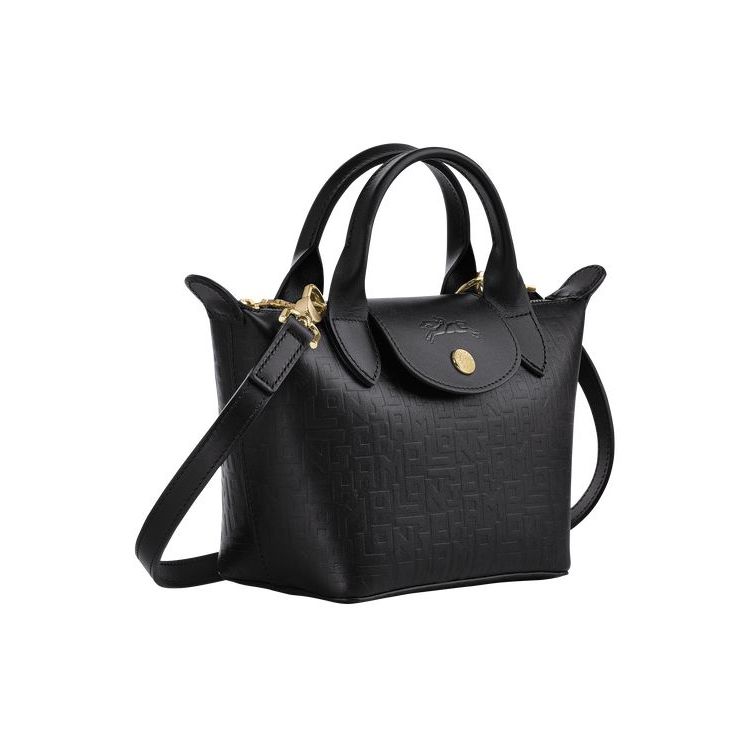 Sac Mini Longchamp Xs Cuir Noir | 94538-RLCF