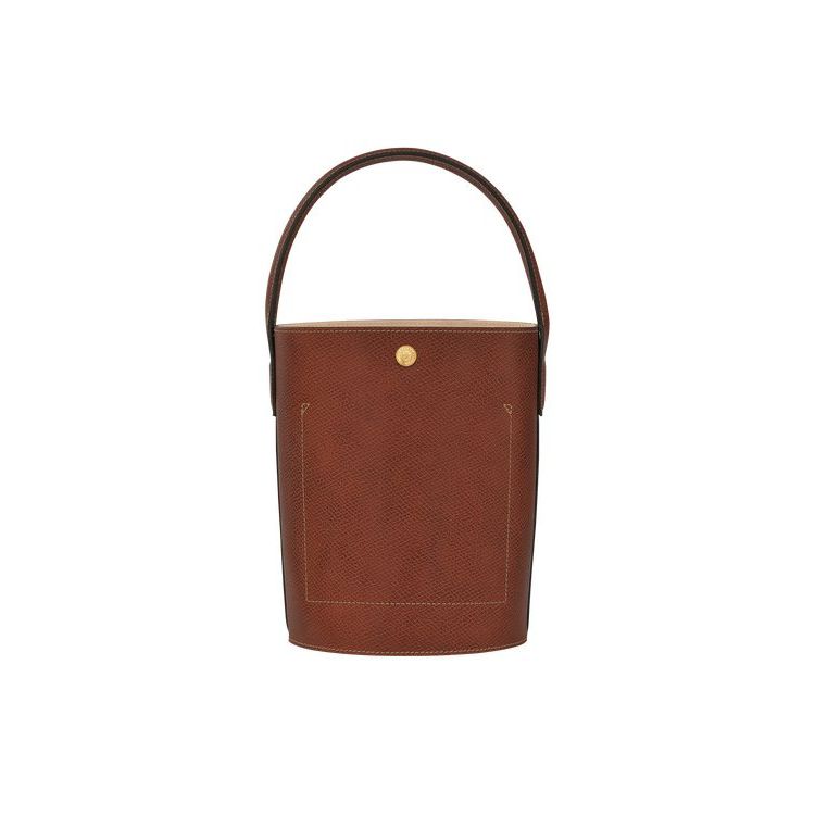 Sac À Main Longchamp Bucket Cuir Marron | 74620-NACP