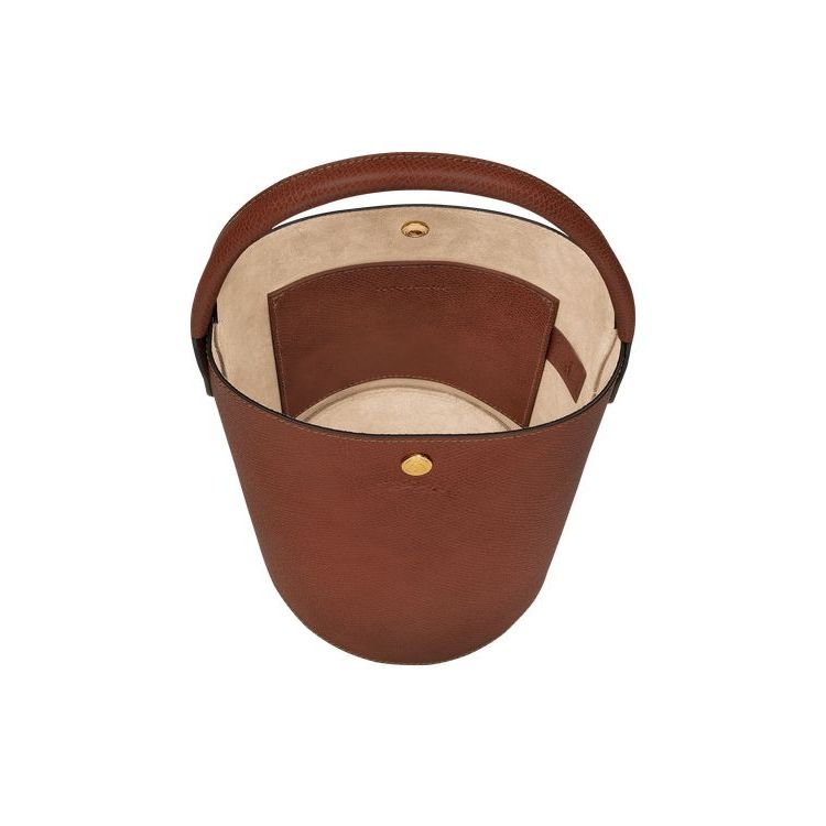 Sac À Main Longchamp Bucket Cuir Marron | 74620-NACP