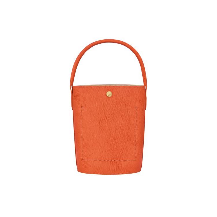 Sac À Main Longchamp Bucket Cuir Orange | 57290-YJZH