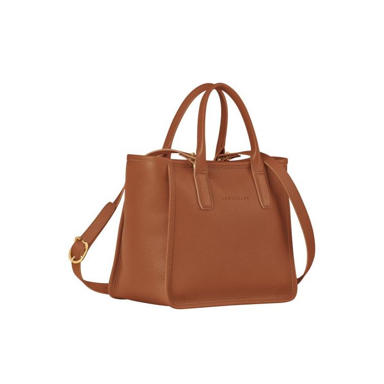 Sac À Main Longchamp Caramel Cuir Marron | 17463-TCQP