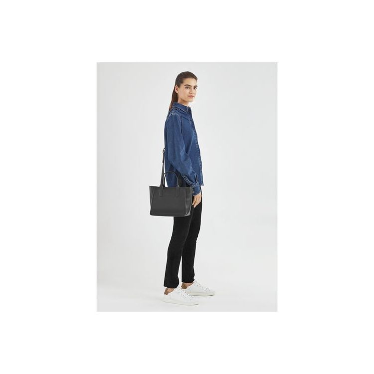 Sac À Main Longchamp Cuir Noir | 83549-TZYN