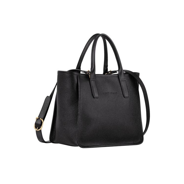 Sac À Main Longchamp Cuir Noir | 83549-TZYN