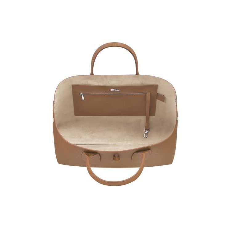 Sac À Main Longchamp L Cuir Beige | 07654-PWZO